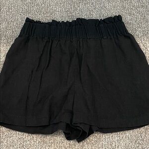 Elegant Black High Waist Women's Shorts